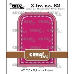 Crealies Xtra ATC afgeronde hoeken met kleine streepjes CLXtra82 63,5x88,9mm (115634/0902) *