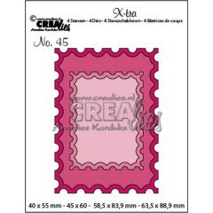 Crealies Xtra ATC postzegel + kleine postzegel CLXtra45 40x55mm - 63,5x88,9mm (115634/0865) *