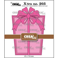 Crealies Xtra Geef een cadeaukaart: Cadeau met strik CLXtra203 81x116mm (115635/3203) *