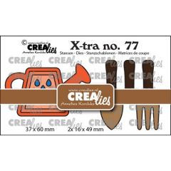 Crealies Xtra Gieter & Tuingereedschap CLXtra77 37x60mm - 2x 16x49mm *