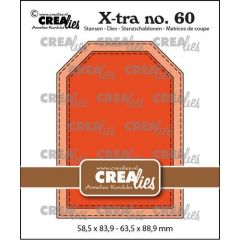 Crealies Xtra no. 60 ATC Label met stiksteeklijn CLXtra60 58,5x83,9 - 63,5x88,9mm (115634/0880) *