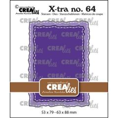 Crealies Xtra no. 64 ATC ruwe randen met stiksteeklijn CLXtra64 53x79 - 63x88mm (115634/0884) *