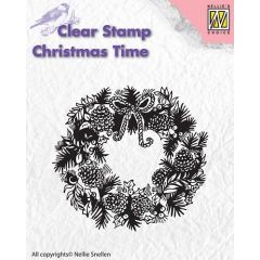Nellies Choice - Clearstamp - Christmas Time - Wreath (CT013) (AFGEPRIJSD)