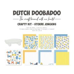 Dutch Doobadoo Crafty Kit Stoere jongens 20x20cm 473.005.046  *