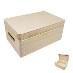 Houten opbergkist met klepdeksel 30cm x 20cm x 13,5cm (811725/0741)