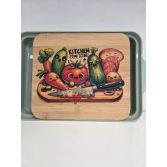Bamboe houten snijplank met opvangbak