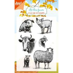 Joy! Crafts Clear stempel-Atthefarm-Varkens,schapen,koe (006410/0444)*