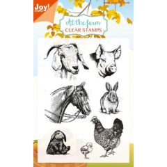 Joy! Crafts Clearstempel-AttheFarm-Paard,konijn,geit (006410/0445)*