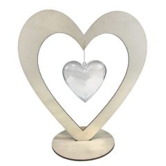 Joy! Crafts Houten hart open met transparant hartje 23.5x21.8/hartje transparant 8cm (6320/0023)