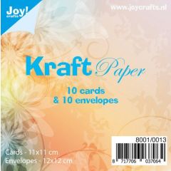Joy! Crafts Kraftkaarten met enveloppen - 12x12 cm 8001/0013 10 st.   kaart 110x110mm/enveloppe 120x120mm*