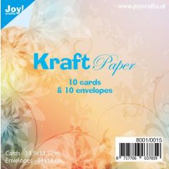 Joy! Crafts Kraftkaarten met enveloppen - 14x14cm 8001/0015 10 st. Kaarten 13,5x13,5 cm*