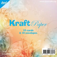 Joy! Crafts Kraftkaarten met enveloppen - 17x17cm 8001/0014 10 st. Kaarten 160x160mm*