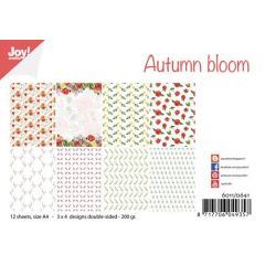 Joy! Crafts Papierset -  Autumn bloom A4 -12 vel - 3x4 designs dubbelzijdig geprint - 20*