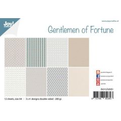 Joy! Crafts Papierset - Design Gentlemen of Fortune A4 -12 vel - 3x4 designs dubbelzijdig geprint -*