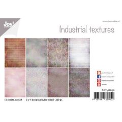 Joy! Crafts Papierset - Design - Industrieel texturen A4 -12 vel - 3x4 designs dubbelzijdig geprint - 20*