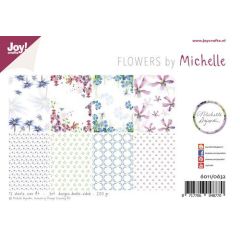 Joy! Crafts Papierset - Design - Michelle's flowers A4-12 vel-3x4 designs dubbelzijdig geprint -200 gr*
