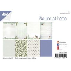 Joy! Crafts Papierset - Design Nature at home A4 -12 vel - 3x4 designs dubbelzijdig - 200g*