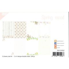 Joy! Crafts Papierset - Design - Spring mood A4 -12 vel - 3x4 designs dubbelzijdig geprint - 20*