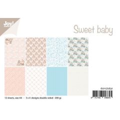 Joy! Crafts Papierset - Design - Sweet baby A4 - 12 vel - 3x4 design dubbelz geprint - 200 gr*