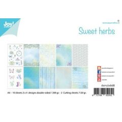Joy! Crafts Papierset - Design Sweet Herbs A4 -12 vel - 3x4 designs dubbelzijdig - 200g*