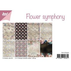 Joy! Crafts Papierset - Flower Symphony A4 - 12 vel-3x4 designs dubbelzijdig-200 *