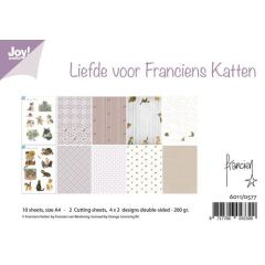 Joy! Crafts Papierset - Liefde voor Franciens Katten A4 - 10 vel - 2 knipvellen - 2x4 designs dubbelzij*