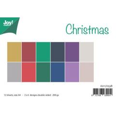 Joy! Crafts Papierset Matching Colors Uni - Christmas A4 - 12 vel - 2x6 dubbelzijdig uni  - 200gr*