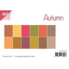Joy! Crafts Papierset Matching Colors uni - Herfst A4 - 12 vel - 2x6 dubbelzijdig uni  - 200gr*