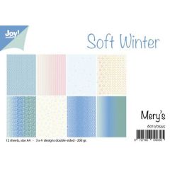 Joy! Crafts Papierset - Mery's Soft Winter A4 - 12 vel - 3x4 designs dubbelzijdig 200gr*