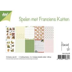 Joy! Crafts Papierset - Spelen met Franciens Katten A4 - 10 vel - 2 knipvellen - 2x4 designs dubbelzij*
