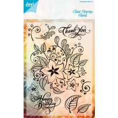 Joy! Crafts Stempel (148x210 mm) Floral Pattern + tekst ENG (006410/0309)*