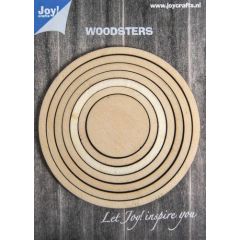 Joy! Crafts Woodsters hout - Cirkels voor Deco-Schudkaarten 811520/0011   99 - 89 - 79 - 69 - 59 - 49mm*
