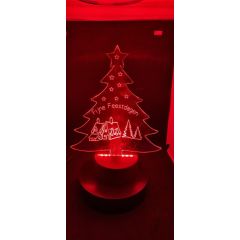 Kerstboom - Plexiglas plaatje voor in LED-lampje (17,5x20cm)