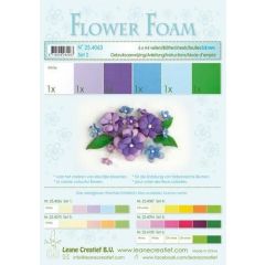 LeCrea - Flower Foam assort. 2, 6 vel A4 blauw, paars 25.4063 0.8mm (25.4063)*