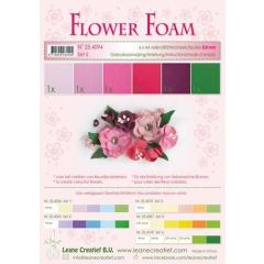 LeCrea - Flower Foam assort. 5, 6 vel A4 rood, roze 25.4094 0.8mm (25.4094)*