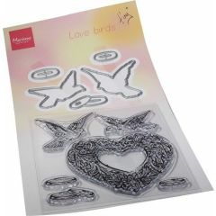 Marianne D Clear Stamp & die set Tiny‘s Liefdes vogels TC0884 120x225mm (AFGEPRIJSD)