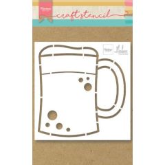 Marianne D Craft Stencil bierpul by Marleen PS8063 149x149mm (AFGEPRIJSD)