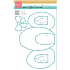 Marianne D Craft Stencil - Egg cottage by Marleen PS8155 148,5x210mm *