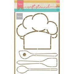 Marianne D Craft Stencil - Koksmuts & keukengerei PS8086 210x149mm *