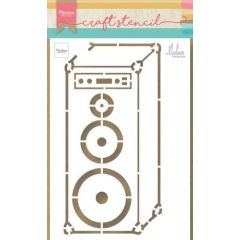 Marianne D Craft Stencil muziek luidspreker by Marleen PS8062 210x149mm  (AFGEPRIJSD)