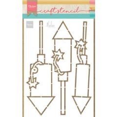 Marianne D Craft Stencil vuurwerk by Marleen PS8050 21x15 cm (12-19) (AFGEPRIJSD)