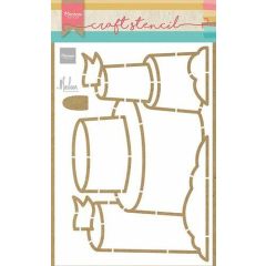 Marianne D Craft Stencil - Zandkasteel PS8124 21x15cm (AFGEPRIJSD)