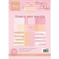 Marianne D Eline‘s Paperset Hoera een meisje (NL) PB7064 A5 *