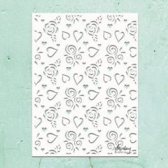 Mintay Kreativa - 6 x 8 Stencil - Hearts & Roses MTK-STEN-27 (117059/0027) *