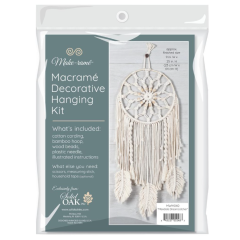 Solid Oak Macramé Kit Mandala Dromenvanger 23x63,5 cm (MWH040) *