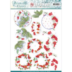 3D Pushout - Jeanines Art - Winter Classics - Winterberries 