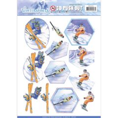 3D Pushout - Jeanine's Art - Wintersports - Snowfun