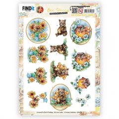 3D Push Out - Yvonne Creations - Bee Honey - Brown Bear (SB10751)
