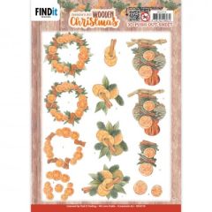 3D Push-Out - Jeanine's Art - Wooden Christmas - Orange Fruit (SB10778)