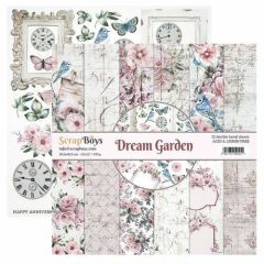 ScrapBoys Dream Garden paperset 12 vl+cut out elements-DZ DRGA-08 190gr 30,5cmx30,5cm